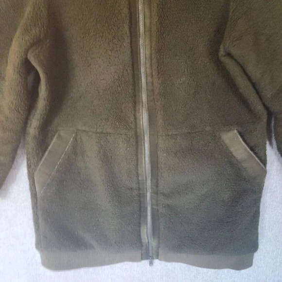 Athleta 100% Polyester Tugga Coat Olive Green Full Zipper Long Sleeve Size XL - Picture 7 of 10